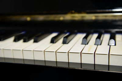 Close-up of piano keys