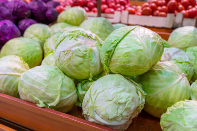 High angle view of chopped fruits for sale in market