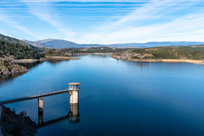 Reservoir and dam of the atazar in madrid