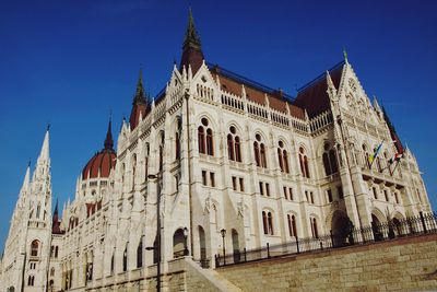 Low angle view of cathedral against blue sky