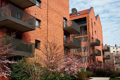 Modern residential complex in gdansk, poland. living house facade