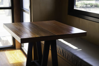 Empty chairs and table at home