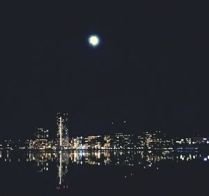 Illuminated city at night