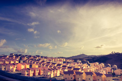 High angle shot of cityscape