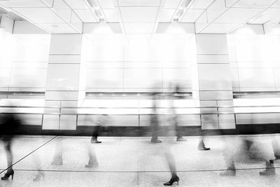 Blurred motion of train