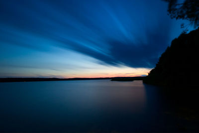 Scenic view of sea against sky at sunset