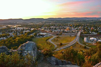 High angle view of cityscape