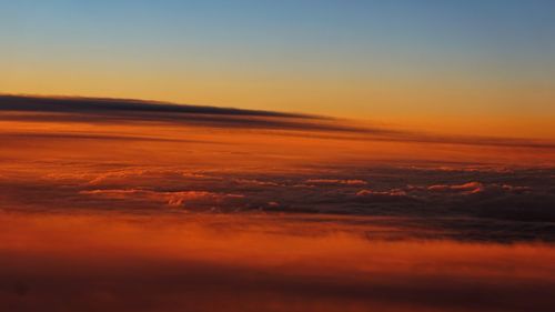 Aerial view of dramatic sky during sunset