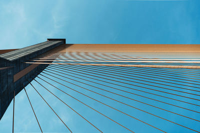 Low angle view of building against blue sky