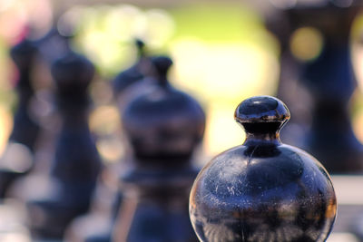 Close-up of chess against blurred background