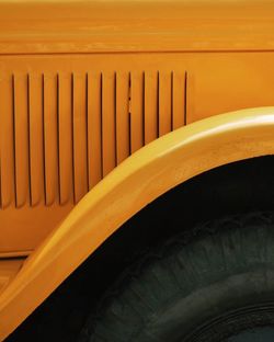 Close-up of yellow car