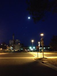 Illuminated street light at night