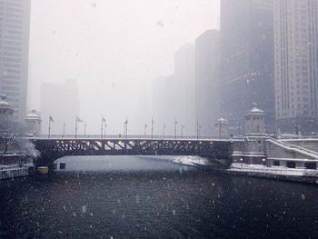 Bridge over river in city