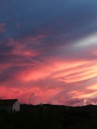 Scenic view of silhouette landscape against sky during sunset