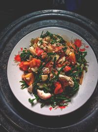 High angle view of meal served in plate