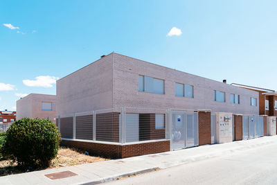 Exterior of modern building against blue sky