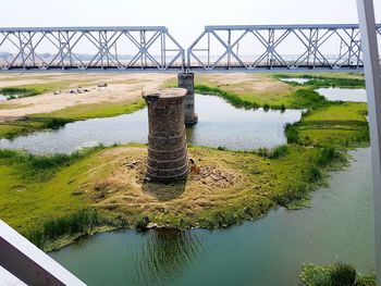 Bridge over river against sky