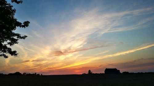 Silhouette of landscape at sunset