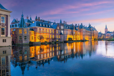 Reflection of buildings in water