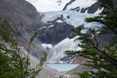 Scenic view of snowcapped mountains