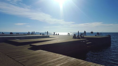 Tourists on beach