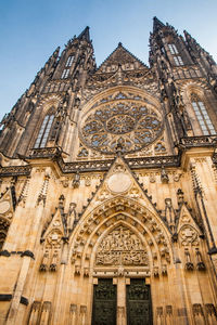 Facade of the metropolitan cathedral of saints vitus, wenceslaus and adalbert in prague