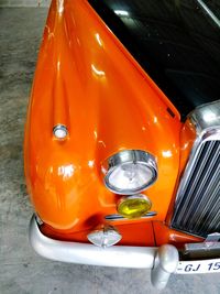 Close-up of orange car