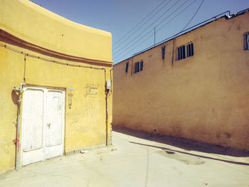 Closed door of building