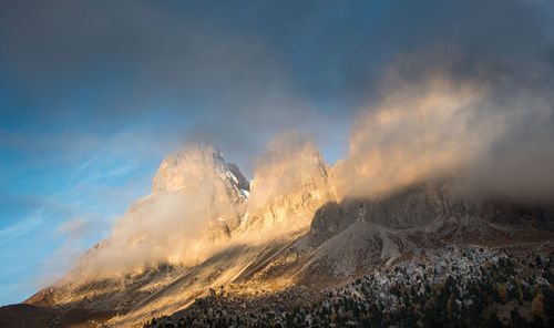 Panoramic view of landscape against sky during winter