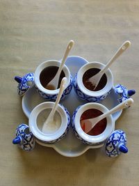 Set of condiments for thai noodles