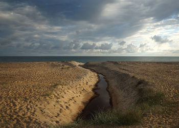 Scenic view of beach against sky