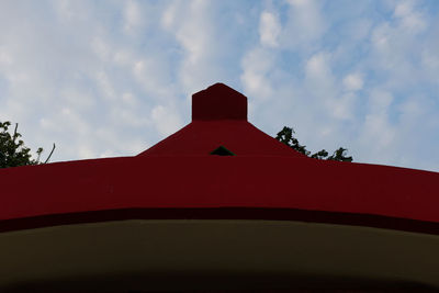 Low angle view of church against cloudy sky