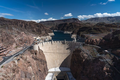 Panoramic view of dam against sky