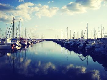 Boats in harbor