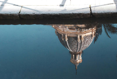 Close-up of water against blue sky