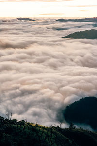 Scenic view of land against sky