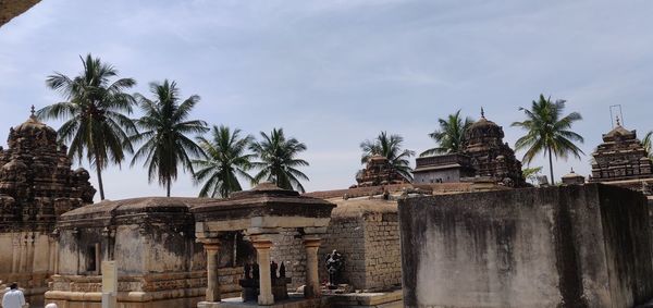 Panoramic view of temple building against sky
