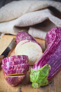 Close-up of food on table