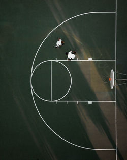 High angle view of basketball hoop against sky