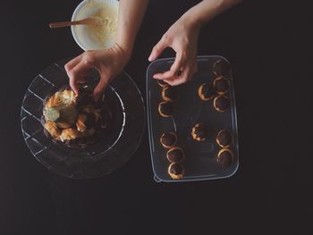 Close-up of hand holding food