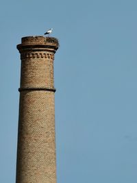 Low angle view of lighthouse against clear sky