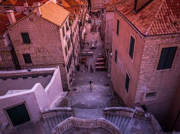 High angle view of residential buildings