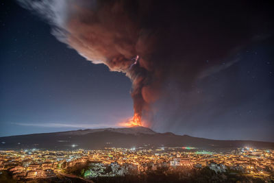 Etna eruption 2022 and winter snow