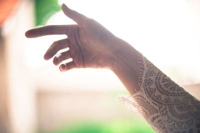 Close-up of woman hand