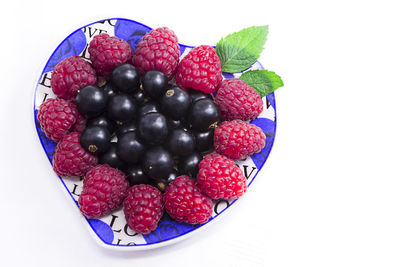 Directly above shot of strawberries in bowl