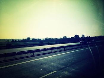 View of road at sunset