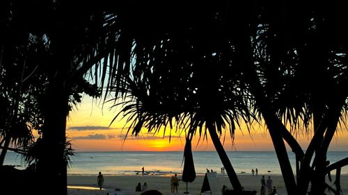 Scenic view of sea at sunset