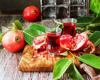Close-up of fruits on table