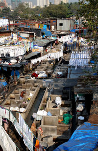 High angle of dhobi ghat in mumbai