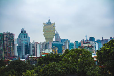 View of skyscrapers in city